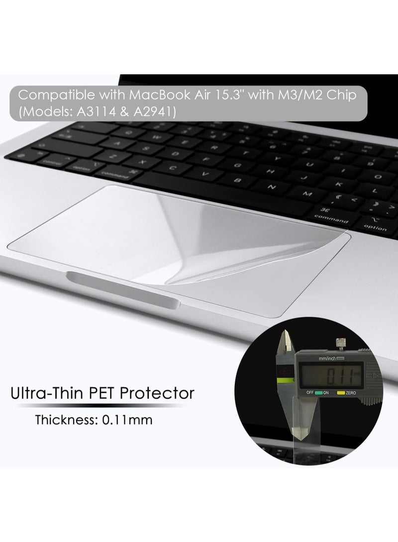 2Packs MacBook Air 15 inch Trackpad Protector Cover for 2026--2023 MacBook Air 15.3" M5 M4 M3 M2 Chip A3448/A3241/ A3114/A2941 with Touch ID Clear Anti-Scratch Touch Pad Protector Skin,Clear - Image 1